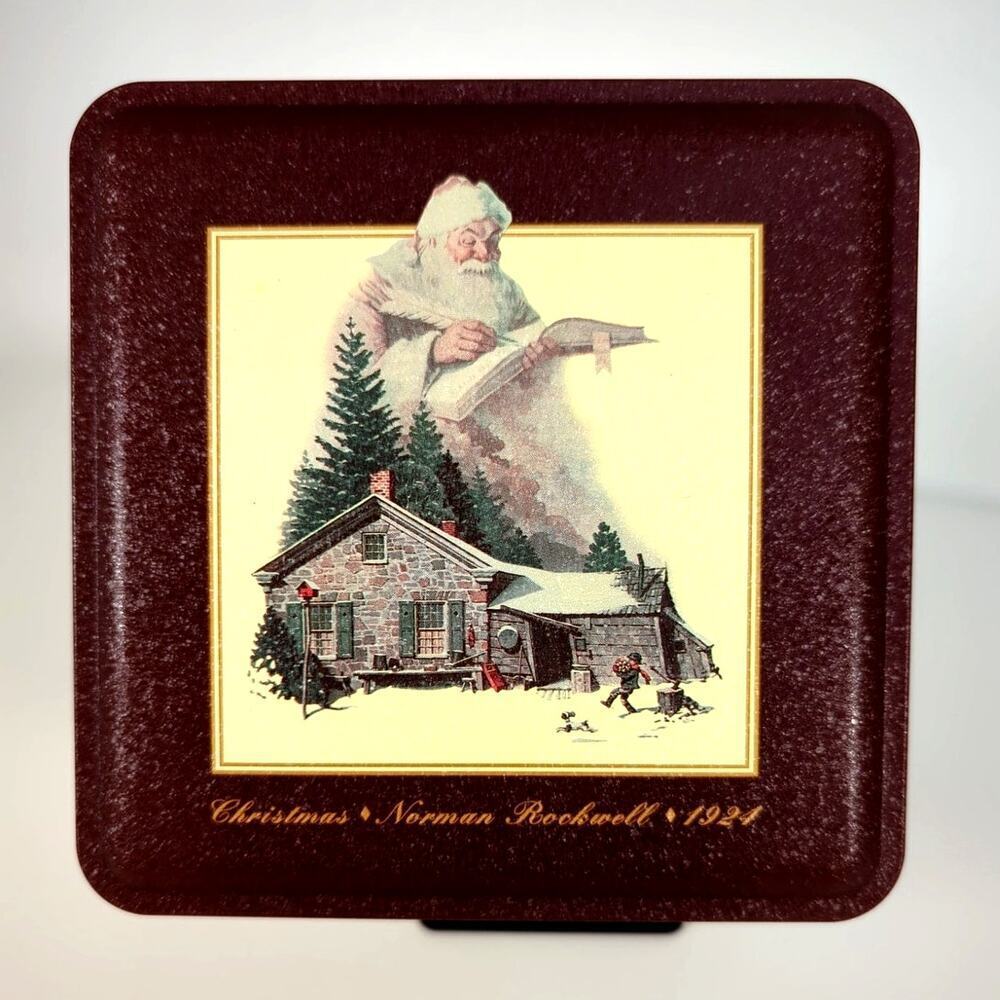 Vintage 1993 Snickers Norman Rockwell Christmas Tin Empty